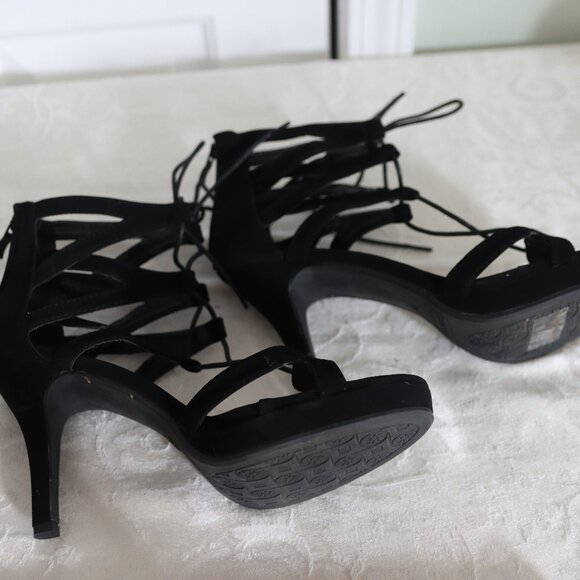 Like New Top Moda Gladiator style zip back heels Size 10 - Picture 1 of 14